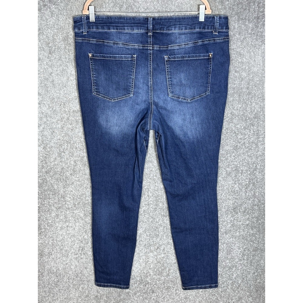 Maurices Everflex High Rise Skinny Jeans Womens Size 20W Blue Stretch 5 Pocket - Picture 2 of 10